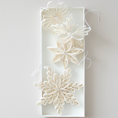 Quilling Star Trio - Off-White H10cm 3pcs Set