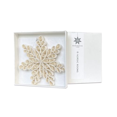 Quilling Snowflake Paper Ornament Off-White H15cm