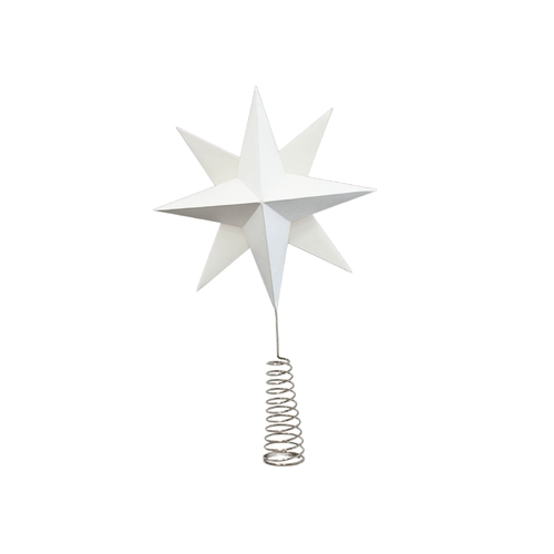 Tree Topper 3D Star Off-White H40cm w Metal Coil