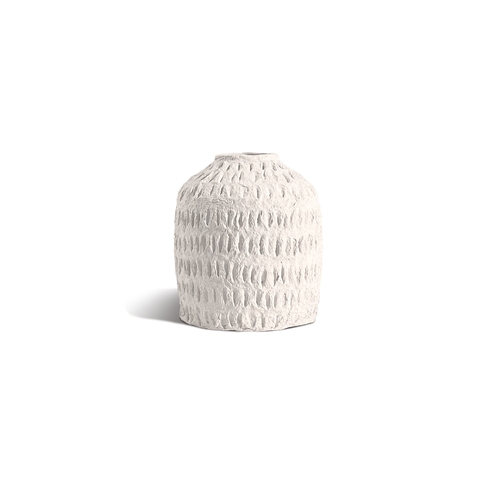  Cotton Stone Vase Small Jar- Dash 12cm